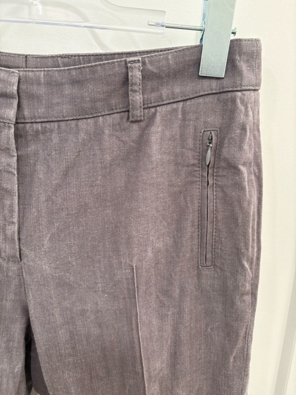Akris Punto Minimalist Grey Cotton Viscose Pintuck Cropped Pants Size 6 - Picture 3 of 16